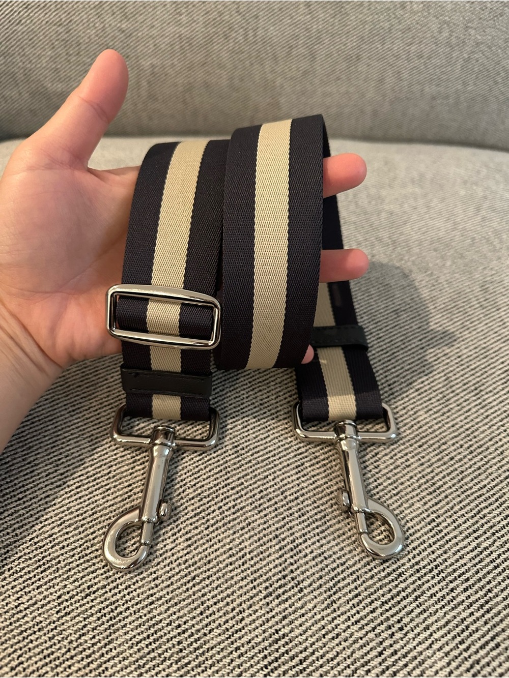 Coach Authentic Navy & Beige Webbed Shoulder Strap